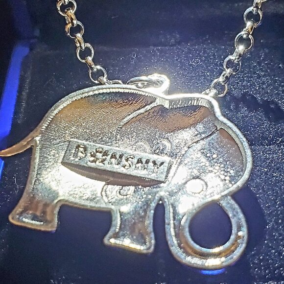 Handpainted Enamel Elephant, Necklace - White Ears - Picture 7 of 7